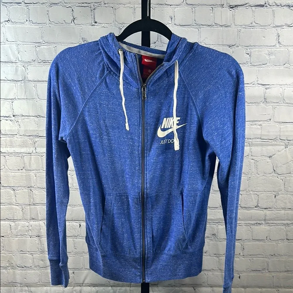 👟 Nike Just Do It Full-Zip Hoodie Size XS – Blue Heather